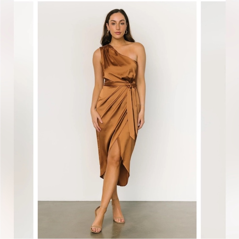 Baltic Born One-Shoulder Dress in Copper